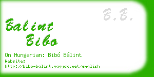 balint bibo business card